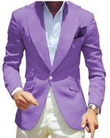 Purple Groom Tuxedos Men Wedding Dress Peak Lapa Men Blazer Prom Cena/Darty
