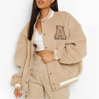 Jackets femininos da jaqueta feminina Moda de moda Bombardeiros Imprimir Longo Varsity ROPA MUJER 220827
