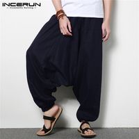 Men's Pants Incerun Harem Cotton Streetwear Joggers Color sólido Nepal Drop Charners Long Long Plus Tamaño 220827
