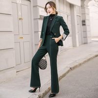 Pantalones de dos piezas para mujeres Autumn and Winter Fashion Casual Corea Temperamentos Se adaptan a la ropa de trabajo de uniforme de ropa profesional de alta gama