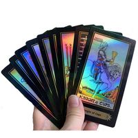Cartões de tarô holográficos ingleses completos papel de jogo 78 PCs Shine Cards for Astrologer3051