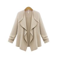 2018 automne asym￩trique Ruffles Vestes Femmes Trocoats Cardigans Coats Femelle Femelle Solid Basic Vestes Plus taille 5xl276f