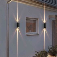 야외 벽 램프 크리어 LED 야외 벽화 좁은 벽 램프 홈 블랙 15 60도 180mm 120mm 현관 IP65 정원 장식 발코니 T220827