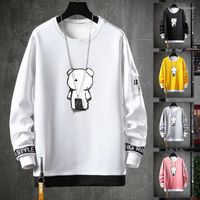 Herren Hoodies Langarm Harajuku Sweatshirts Männer 2022 Modedruck Hoodie Herren O-Neck Patchwork Sweatshirt für Hip Hop Tops