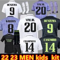 2022 بنزيما نهائيات كرة القدم جيرسي 22 23 قميص كرة القدم فيني جونيور كامانغا تشواميني ريال مدريد فالفيردي هازارد ASENSIO Modric Camiseta Men Kids Kits 2023 الزي الرسمي