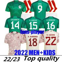 3xl 4xl 2022 Mexiko Soccer Trikots Home Away Lozano Chicharito Raul Football Kit Shirt Dos Santos Camisetas de Futbol Alvarez Fans Spieler Männer Kinder Frauen Set Uniform