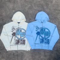 Mektup Baskı Moda Anime Hoodie Yeni Uzun Kollu Zip Sweatshirt Street Giyim Y2K Üst düzey Erkek ve Kadın Ceket Harajuku Hoodie