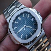 Top Nautilus Watch Men Rel￳gios de luxo autom￡ticos 5711 Strap Strap Blue Stainless Mechanical Orologio di Lusso Wristwatch Date3145
