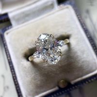 Anelli per matrimoni 2022 Fashion Luxury Geometric 10 14mm Oval Zircone Ring per le donne Personalità Trend Gioielli di fidanzamento