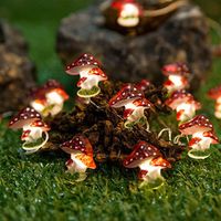 Светодиодная струнная световая грибная батарея рождественские украшения 3M 2M Цветочные лампы для DIY Носки для носков Санта