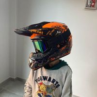 Motorradhelme Helm Kinder Motocross Casco Vollbezüge 3 Stück Geschenk Mode Erwachsene Kapazete Anti-Fog