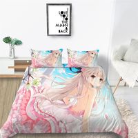 침구 세트 애니메이션 소녀 섹시한 아름다운 아름다운 3D 이불 커버 일본 퀸 싱글 킹 더블 트윈 풀 침대 베개 3pcs281p