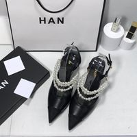 Pearl Chain Kitten Obcowanie Sandały Skórzane kolory Dopasowanie luksusowych designerskich butów damskich