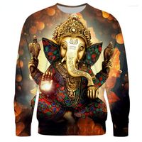 Moletons masculinos Cloocl God Ganesha Sweatshirt 3D Prind Autumn Men/Women Streetwear Longa Longa Sportswear Casual Pullover Sudadera