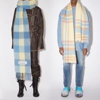 Шарфы 2022 Ак кашемир Шаль осенью и зимняя мода Клетчатые шарф теплоте у студентов шеи более толстые платки