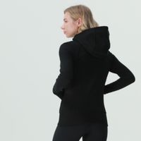2022 Novo Lu-07 Yoga Use perfeitos de tamanho grande e outono de inverno feminino suéter esportivo esportivo com capuz redondo mangas compridas