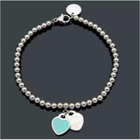 Doppelte Liebe kleiner runde Perlenarmband Koreanische Version Mode Titanium Stahlallergie Resistent 18K Ros￩gold Armband als Geschenk f￼r Freundin