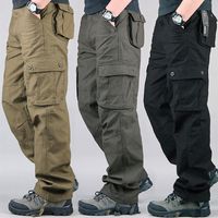 Pantalones de carga para hombres al aire libre t￡cticos m￺ltiples m￺ltiples pantalones pantalones hombres invernal impermeable trermal cama cacer￭a pantalones ug257q