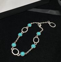 New Designer Turquoise Silver Bracelet Luxury Letter Bracele...