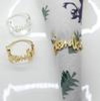 50st 42 mm legeringsbrev servetten Ring bröllop bordsdekoration hållare täcker plats ringar
