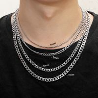 3 mm 5 mm 6 mm 7 mm Cadenas cubanas de plata collar Collar de langosta de acero inoxidable que fabrican collares chapados de calidad a alta calidad para mujeres accesorios vers￡tiles cadena de enlace
