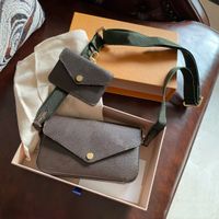 Lüks tasarımcı 3 parça M80091 Falicie kayış torbası kart tutucu cüzdan deri pochette kadın erkekler tote cüzdan cüzdan cüzdan moda, para çantası el çantası omuz çantası
