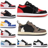 Athletic 1s Low Help Help Basketball Shoes Infants Royal Scotts SboSidian Chicago Bred Sneakers Kids with Shoe Usisex Size 26-35 Eur