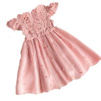 Цветочные девочки платье для летней кружевной свадьбы детские платья жемчужины TULLE PRINCESS Детское платье