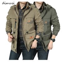 سترات رجالي Dimusi Mens Jackets غير رسمية المشي لمسافات طويلة Windbreaker Coats Fashion Army Cargo Jackets Mens Clothing 220830