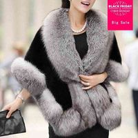 여성용 케이프 2020 새로운 패션 브랜드 유럽 여성 겨울 가짜 모피 코트 두꺼운 따뜻한 재킷 코트 여성 브랜드 겉옷 겨울 모피 재킷 WJ653 T220831