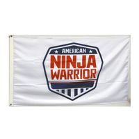 American Ninja Warrior Flag Shield 배너 경쟁 장애물 ANW 레이스 체육관 3x5 피트 그로미 페이드 저항성 이중 스티치 프리미 305t