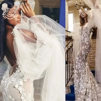 Mermaid Wedding Dresses Summer Ivory Saudi Arabic Dubai Mode...