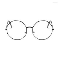 Sonnenbrille Rahmen Mode Brille Frauen Vintage Runde Brillen Rahmen Metall Myopie Optische Brillen Transparent Objektiv Komfort Licht Spektakel