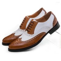 Dress Shoes Large Size EUR45 Black White   Brown Oxfords Men...