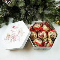 Decoración de fiestas 7 PCS 2022 Decoración del año Decoraciones de bolas de Navidad para adornos para el hogar ELK PVC SPHERES