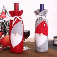 Decorações de Natal para sacos de capa de pó da garrafa de vinho em casa