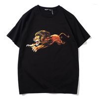 Herren T-Shirts Luxus M￤nner Neuheit Hoch wildes L￶wen T-Shirt Hip Hop Skateboard Parkour Street Baumwollt-Shirts T-Shirts T-Shirt Top N191