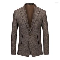 Erkekler Suits Yasuguoji Erkekler Yüksek Kaliteli İş Gündelik Takım Elbise Ceket 2022 Sonbahar Artı Boyut 6xl Sıkı Kahve Blazer Erkekler için