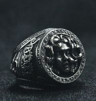 Cluster anneaux unisex 316l en acier inoxydable cool pierre roi du crâne king médeuse est ring8198380