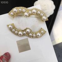 Broches de perlas de moda para hombres y mujeres amantes de la boda de la boda Joyería del diseñador de regalos para novia con bolsa de franela