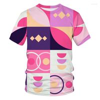 T-shirt de camisetas de moda masculina Tops gráficos 3D Manga curta Summer Round Round Neck Shirt Trendy Streetwear