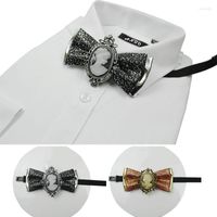 Bow Ties Fashion Necktie Groom Korean Diamond Leather Luxury...