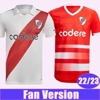 22 23 River Plate Mens Soccer Jersey Pinola M.Borja Perez Home Football White Football De la Cruz Sleeve courte