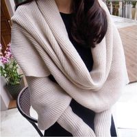 Scarves Women Scarf Poncho Womens Winter Fashion Knitted Lon...