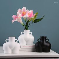 Vases Nordic Ceramic Flower Pots Decor Woman Naked Home Deco...