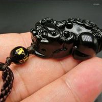 Pendant Necklaces Natural Obsidian Brave Troops Necklace Jew...