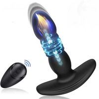 Seks oyuncak masajı teleskopik yapay penis vibratör erkek prostat stimülatör ısıtma popo fişi uzaktan kumanda anal oyuncaklar yetişkin erkekler için