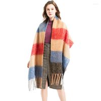 Scarves 2022 Autumn And Winter Thick Tassel Plaid Scarf Circ...
