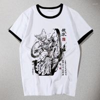 Camisetas para hombres saitama camiseta anime one punch man cosplay camisetas pintura de tinta camiseta de verano tops tees