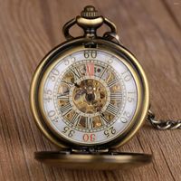 Карманные часы высококачественная роскошная Мехакническая ручная подключалка для мужчин женщин в стиле стимпанк винтажный подарки механической цепи